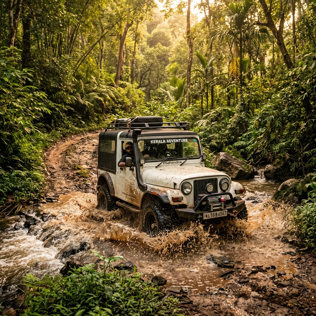 Real 4x4 Jeep Safari in Idukki Jungle